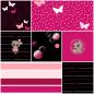 Preview: Jersey Punkte Kreise schwarz - pink