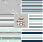 Preview: Jersey Streifen - mint petrol grau