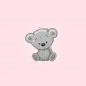 Preview: Panel Koala Bär grau - rosa