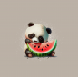 Preview: Panel Panda Melone - beige dunkel