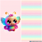 Preview: Panel Schmetterling bunt Pummel - rosa