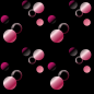 Mobile Preview: Jersey Punkte Kreise schwarz - pink