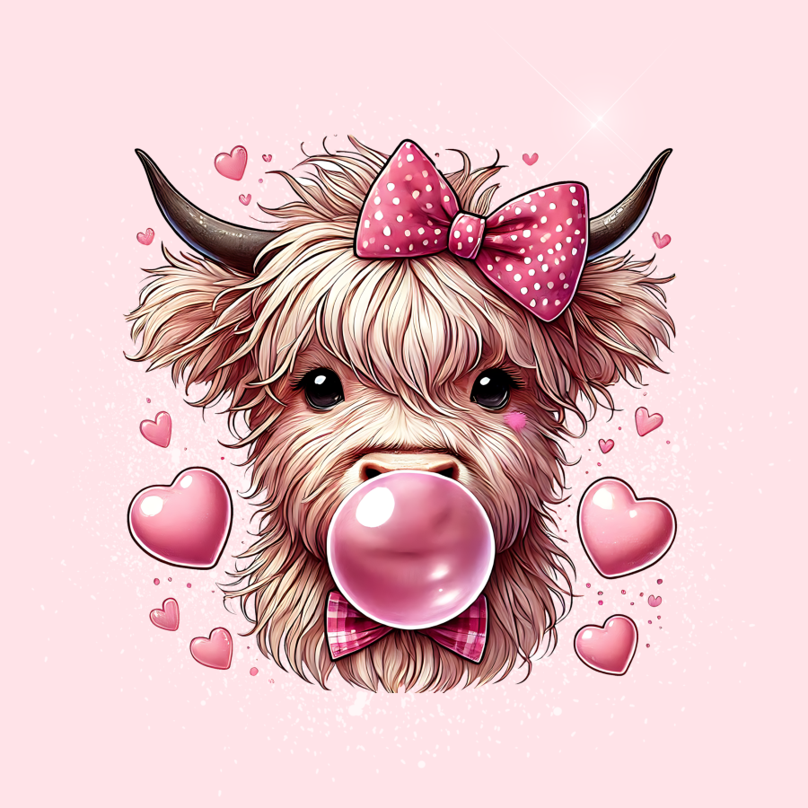Minipanel Büffel Mädchen - rosa 25x25cm