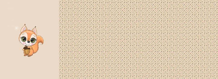 French Terry Panel Eichhörnchen - beige braun 70x180cm