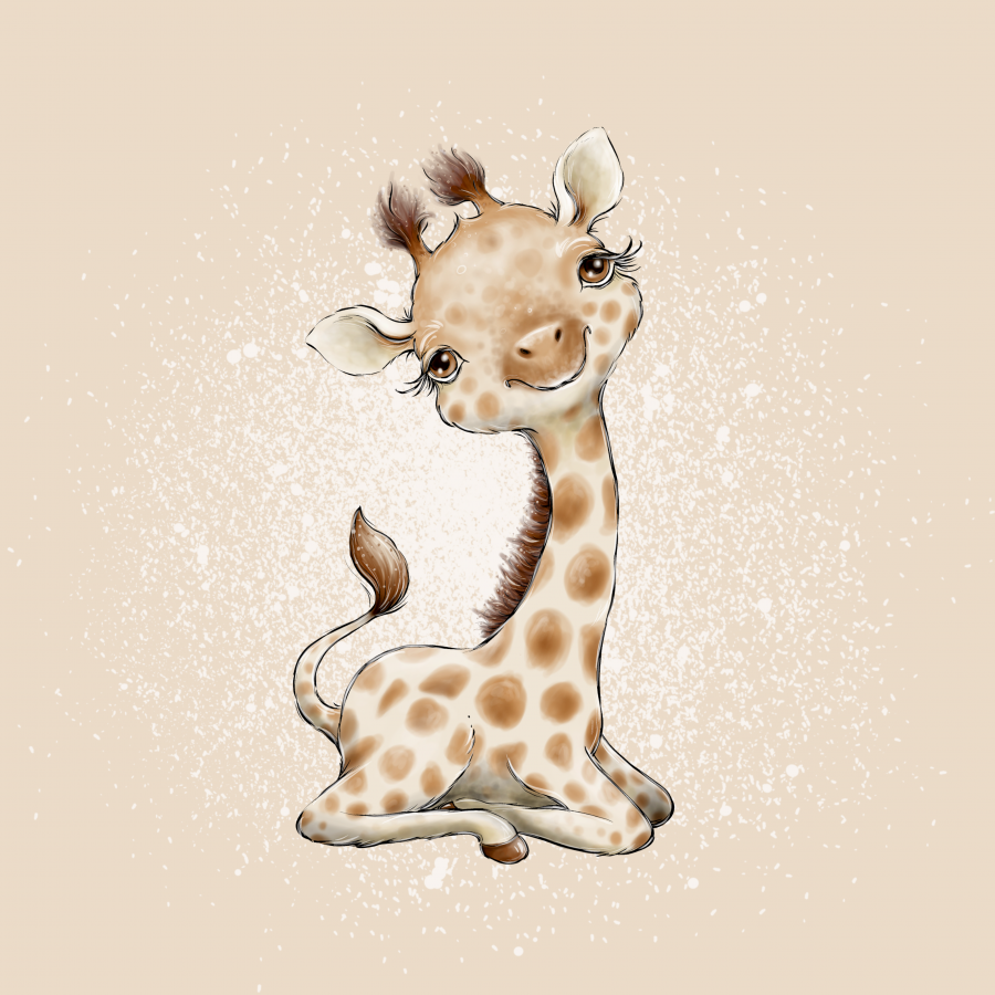 Midipanel Giraffe - beige 35cm
