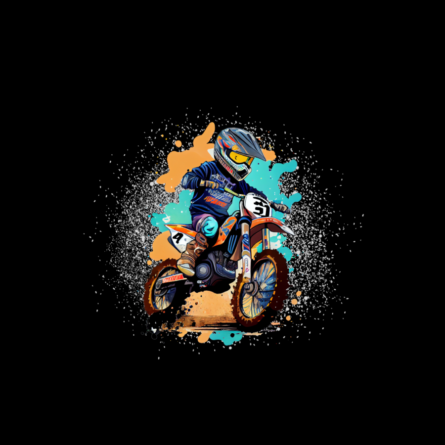 Panel Motocross Motorrad - schwarz