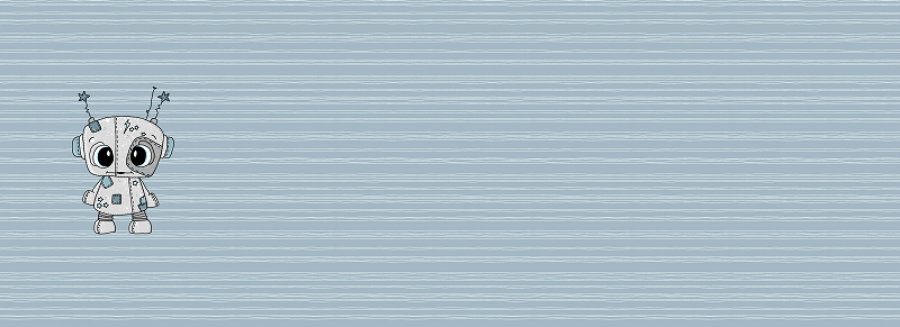 French Terry Panel Roboter - blau 70x180cm