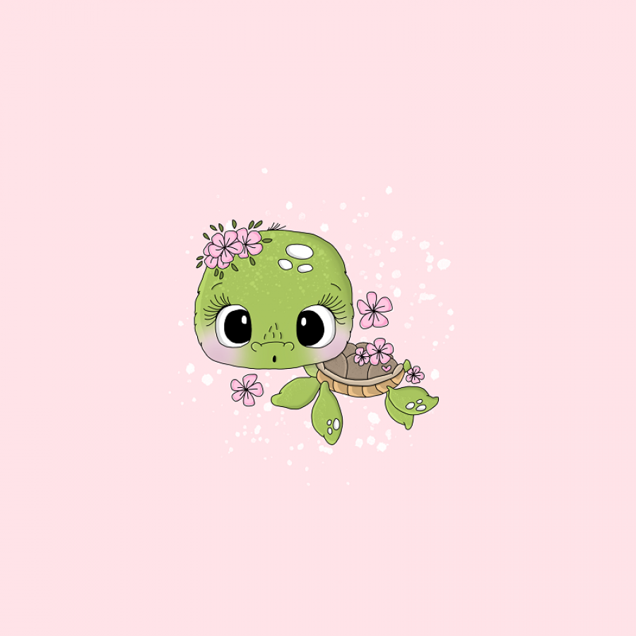 Panel Schildkröte Blumen Schnubbi - rosa
