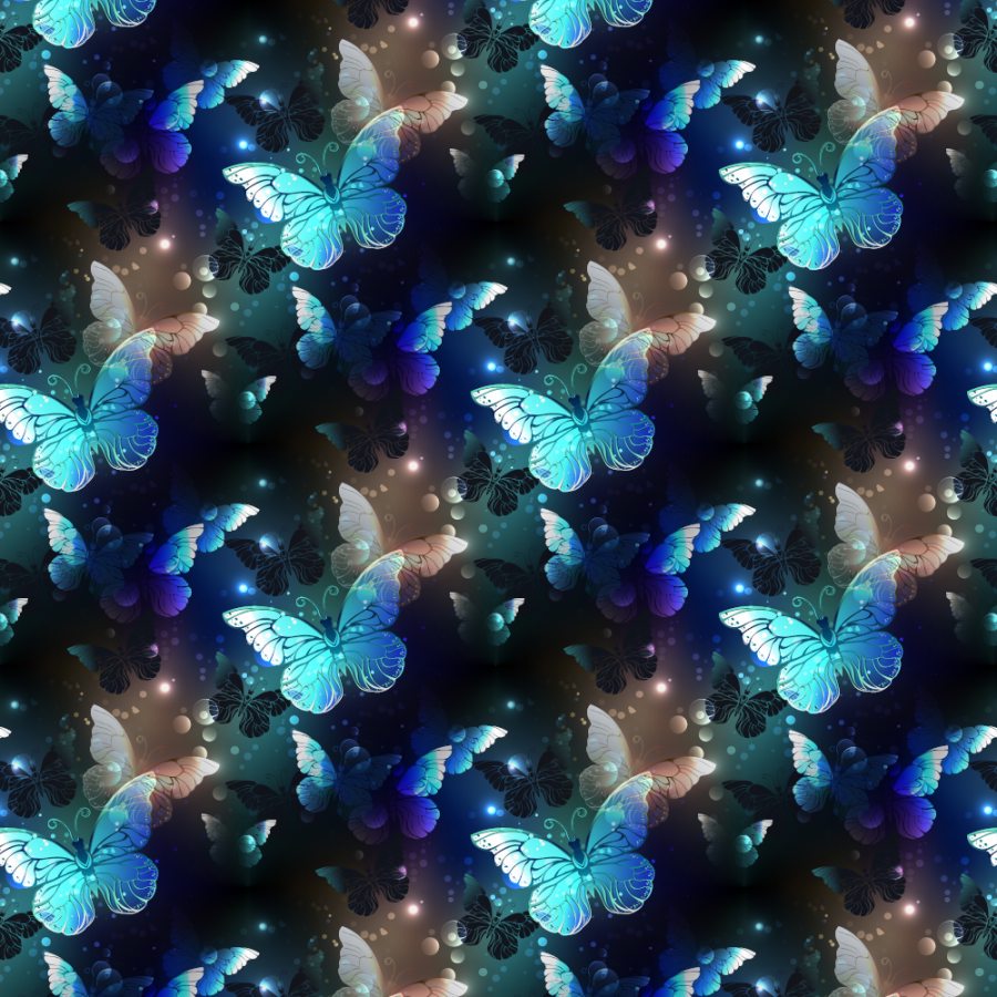 Jersey Schmetterling - blau schwarz