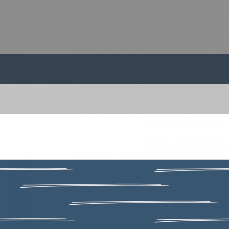 Jersey Streifen - Stripes rauchblau grau