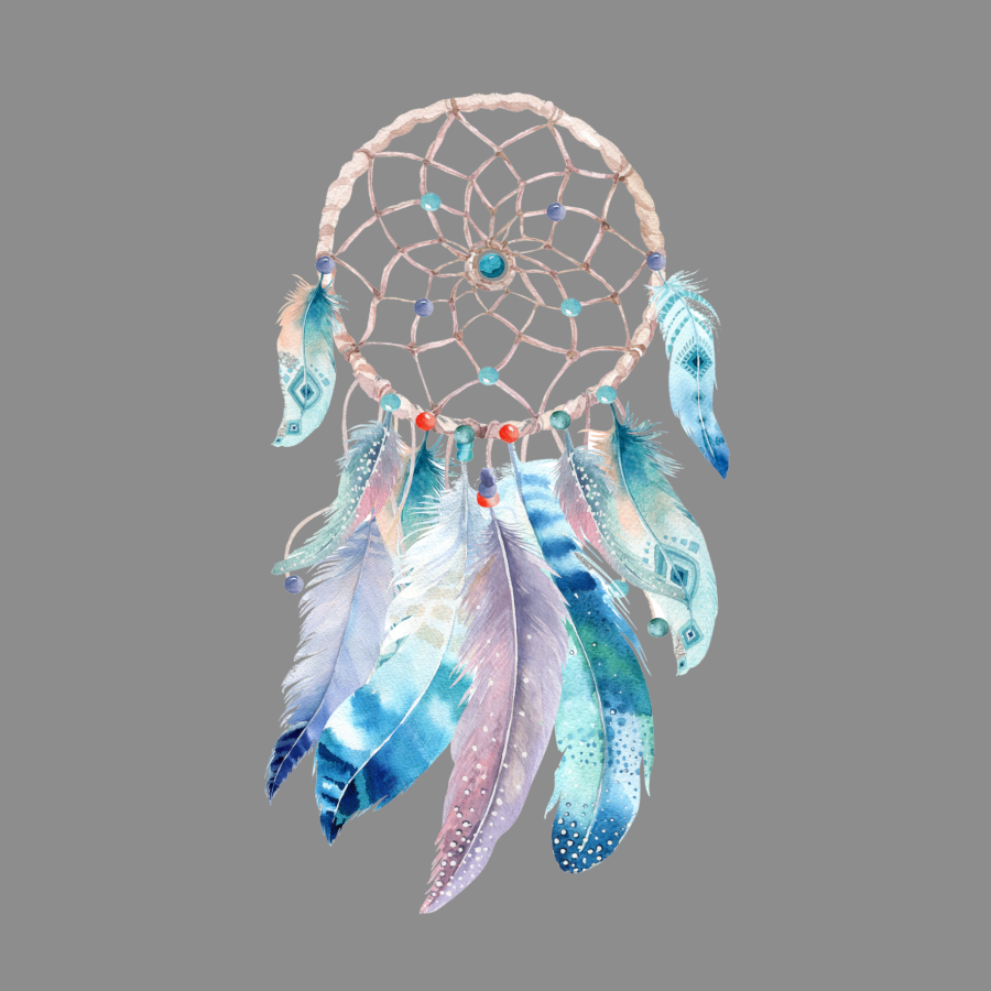 Patch Feder Traumfänger - grau