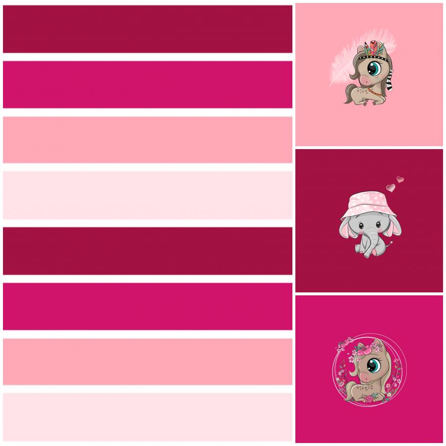 Jersey Streifen - pink rosa lachs