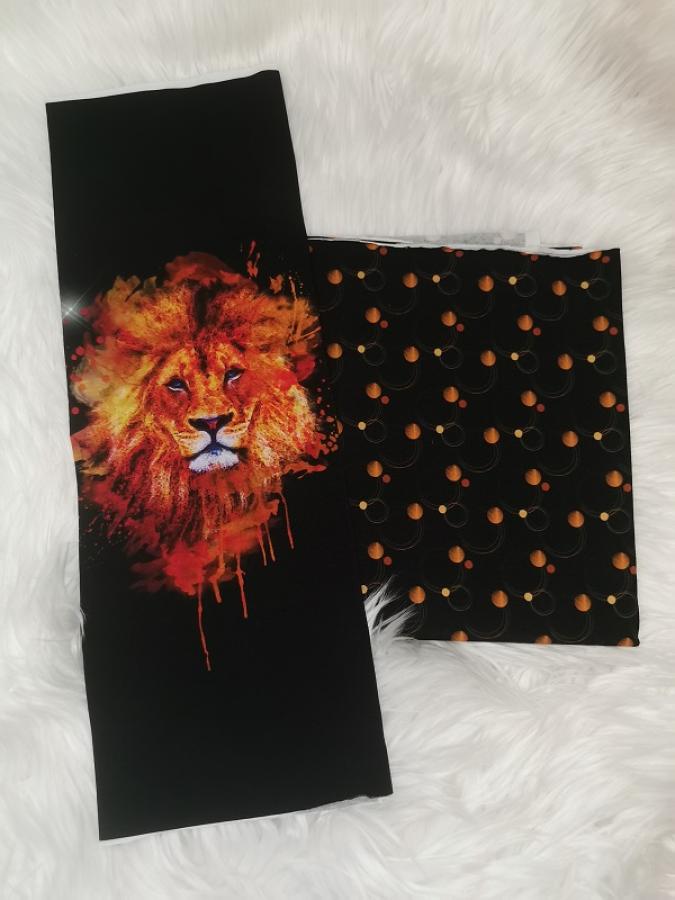 Jersey Punkte Kreise schwarz - orange