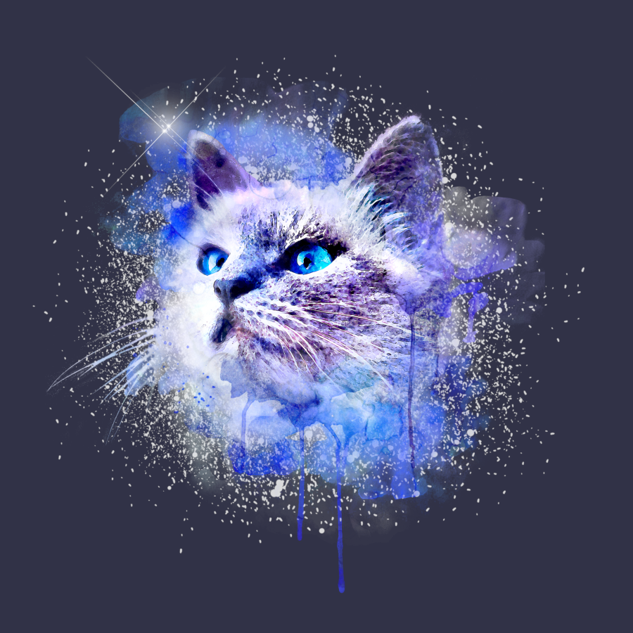 Patch Katze - dunkelblau