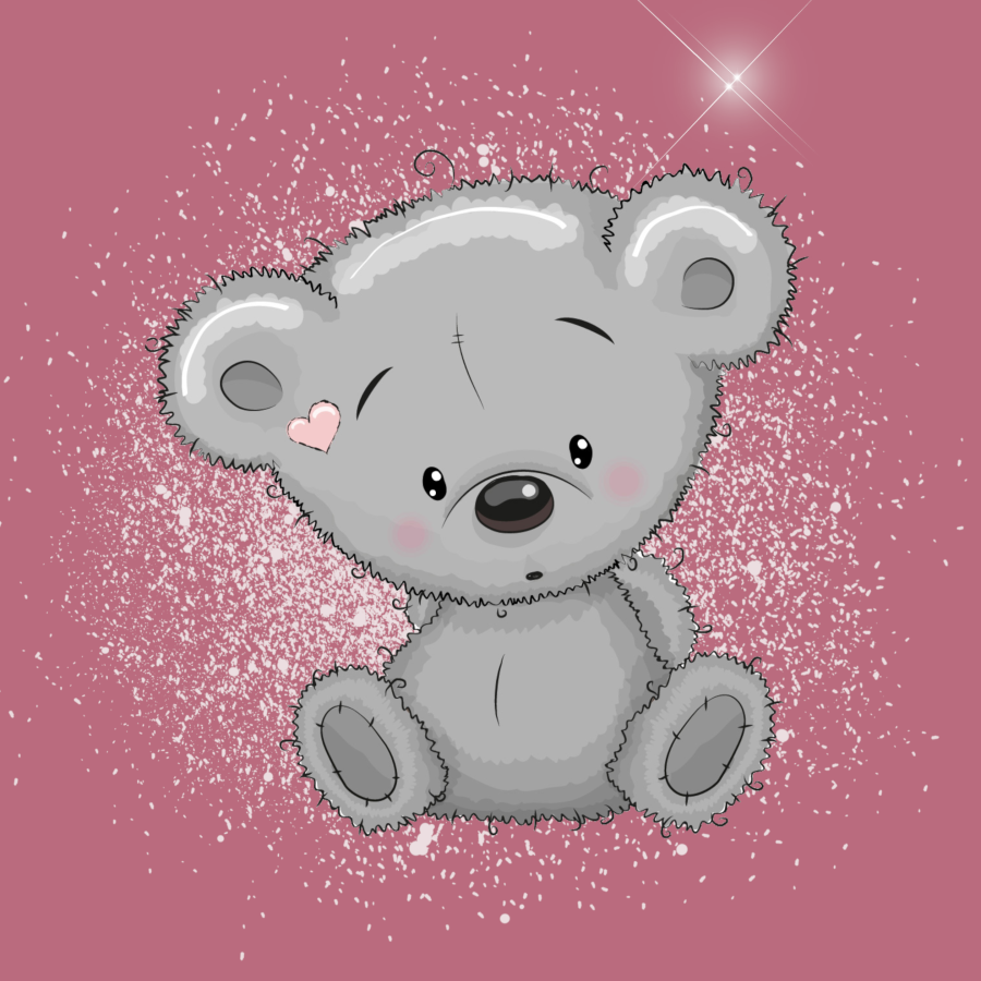 Minipanel Koala R Bär - altrosa 25x25cm