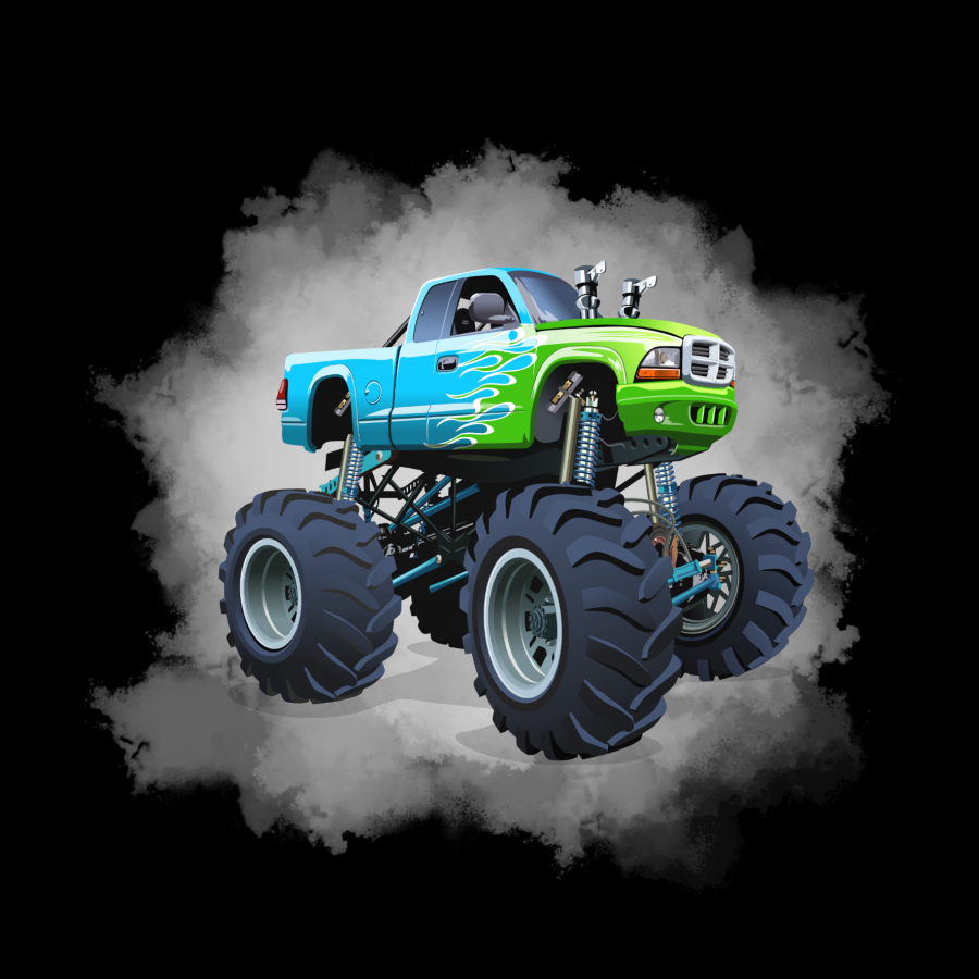 Minipanel Monstertruck - schwarz 25x25cm