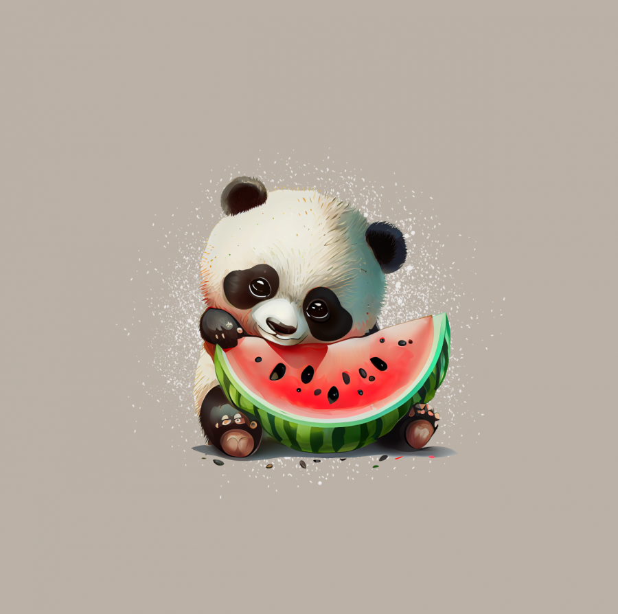 Panel Panda Melone - beige dunkel