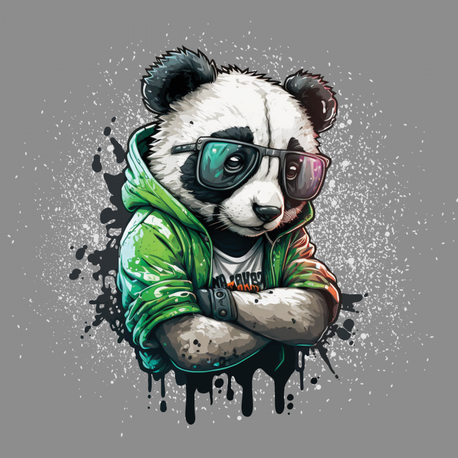Minipanel Panda cool - grau 25x25cm