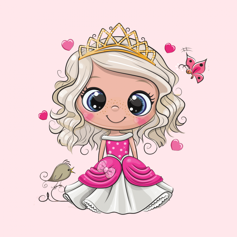 Minipanel Prinzessin - rosa 25x25cm