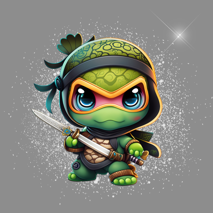 Patch Schildkröte Ninja - grau