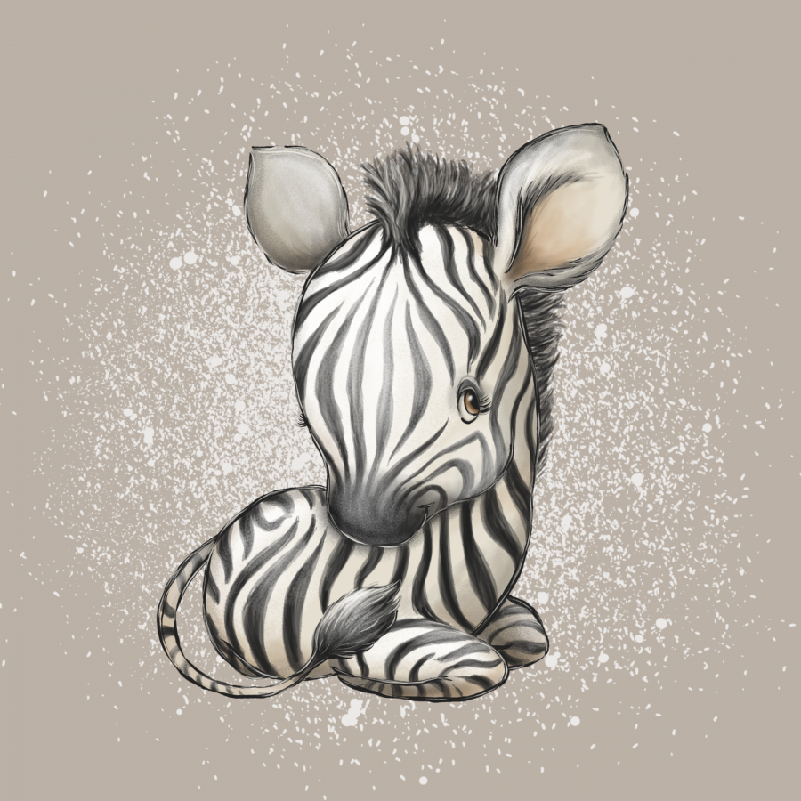 Minipanel Zebra Afrika - beige 25x25cm