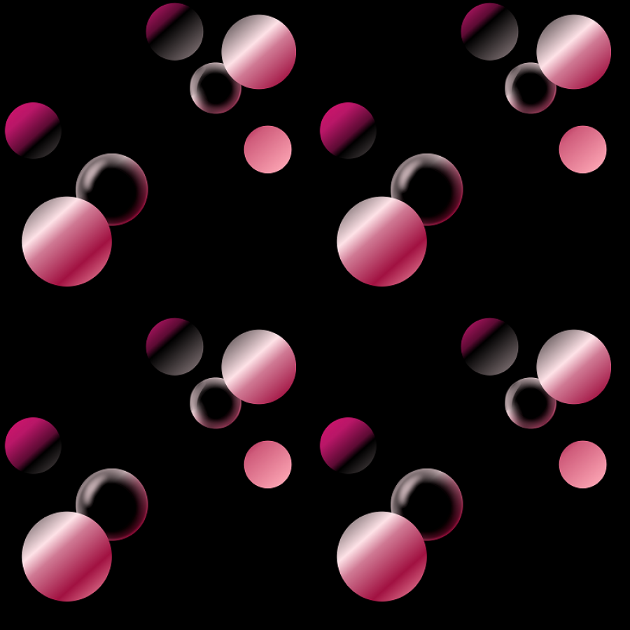Jersey Punkte Kreise schwarz - pink