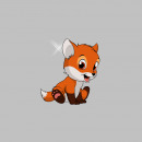Panel Fuchs Tierbaby - grau