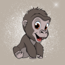 Minipanel Gorilla - beige dunkel 25x25cm