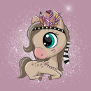 Minipanel Pferd Boho - lila 25x25cm