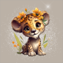 Minipanel Tiger Blume - beige dunkel 25x25cm