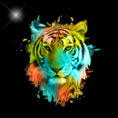 Patch Tiger bunt - schwarz