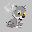 Patch Wolf - hellgrau